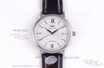 RSS Factory IWC Portofino Automatic Men's 40 MM White Dial Black Leather Strap 9015 Watch